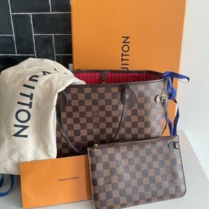Louis Vuitton Damier Ebene Neverfull MM w/pouch, dustbag, box, ribbon & receipt